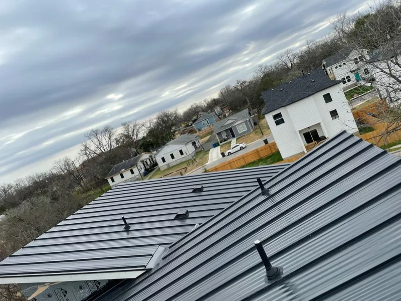 Standing seam metal roof panels with vents for Skylight Repair in Evansville